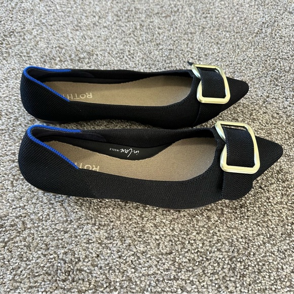 Rothy's The Emblem Point II Flats Size 10 Black - Picture 3 of 14
